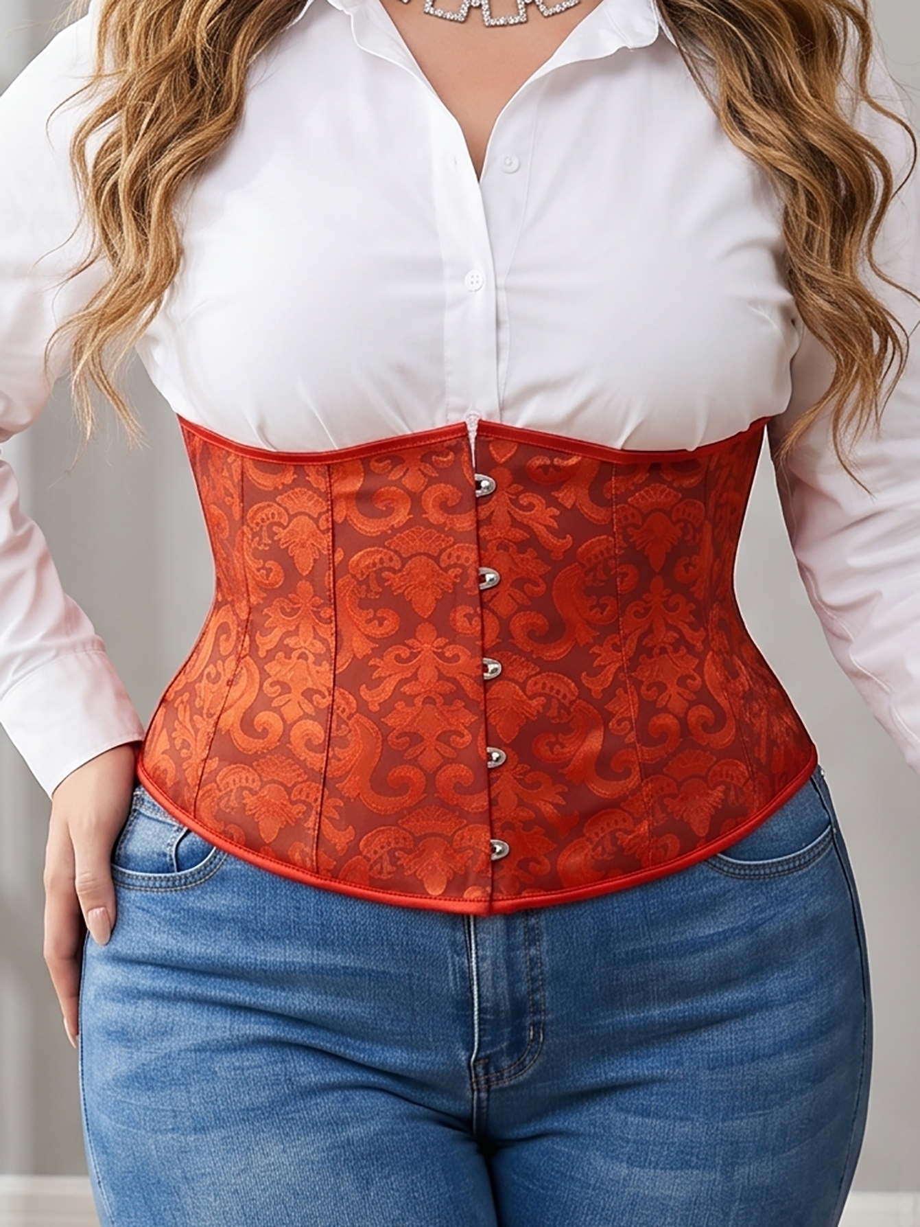 Corset Waist Cinch - Women's Plus Size Court Lace Waist