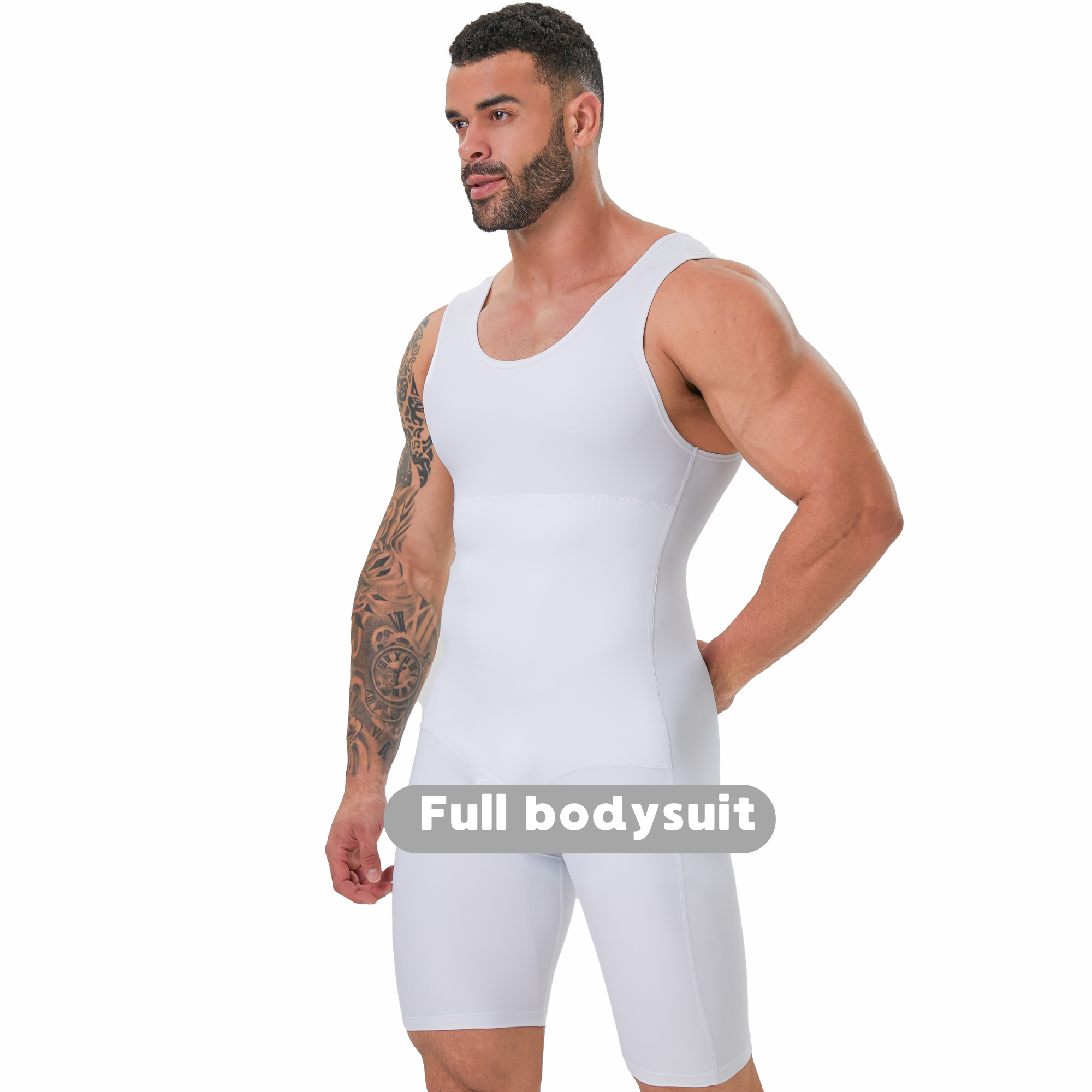 Men's Double Layer Tummy Contr - Shapewear Bodysuit Firm 评论和价格