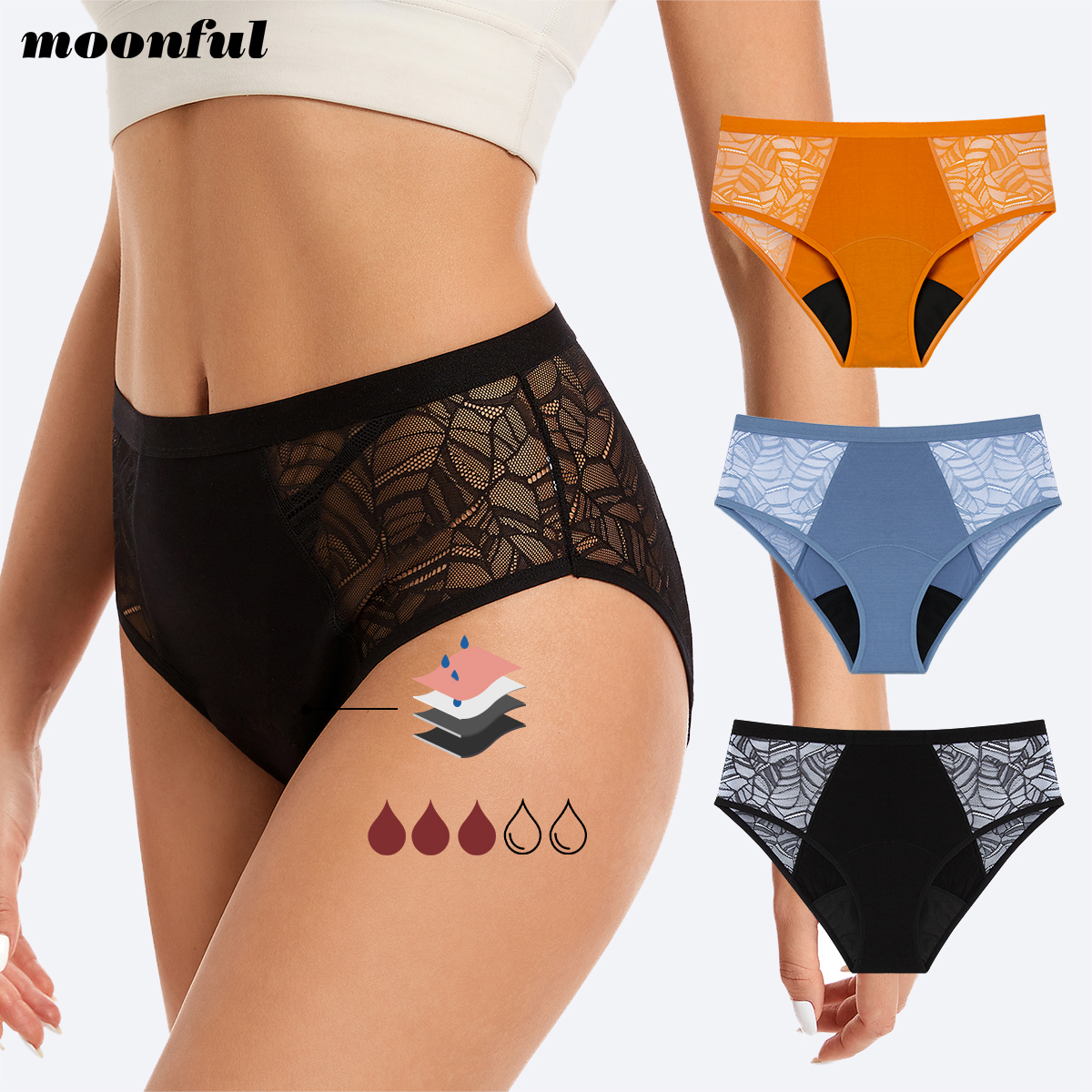 Moonful Women's Menstrual Pant - Period Panty Absorbent 评论和价格