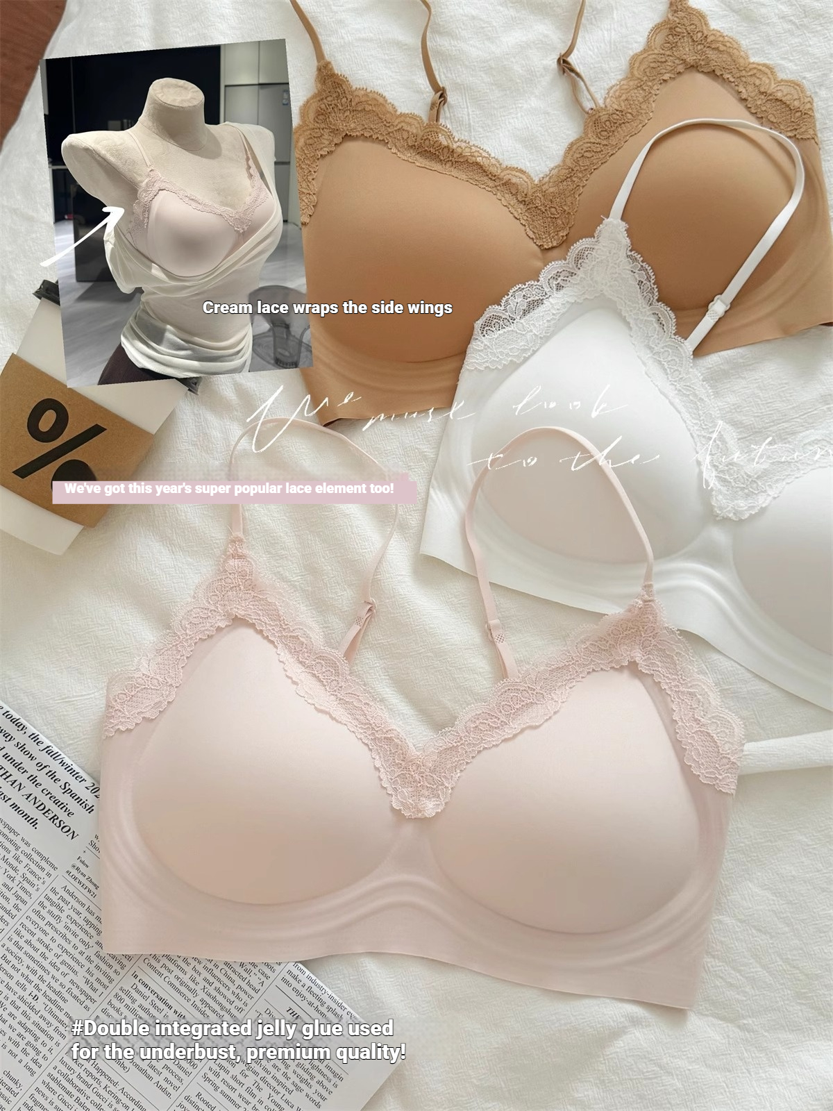 French Style Lace Bralette Fem - Bralette Wireless Soft 评论和价格