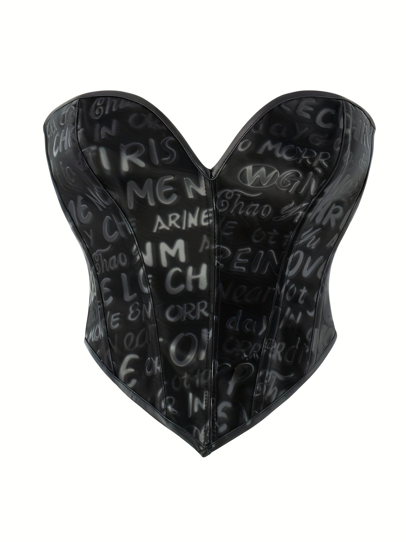Black letter printed strapless - Corset Waist Cinch 评论和价格