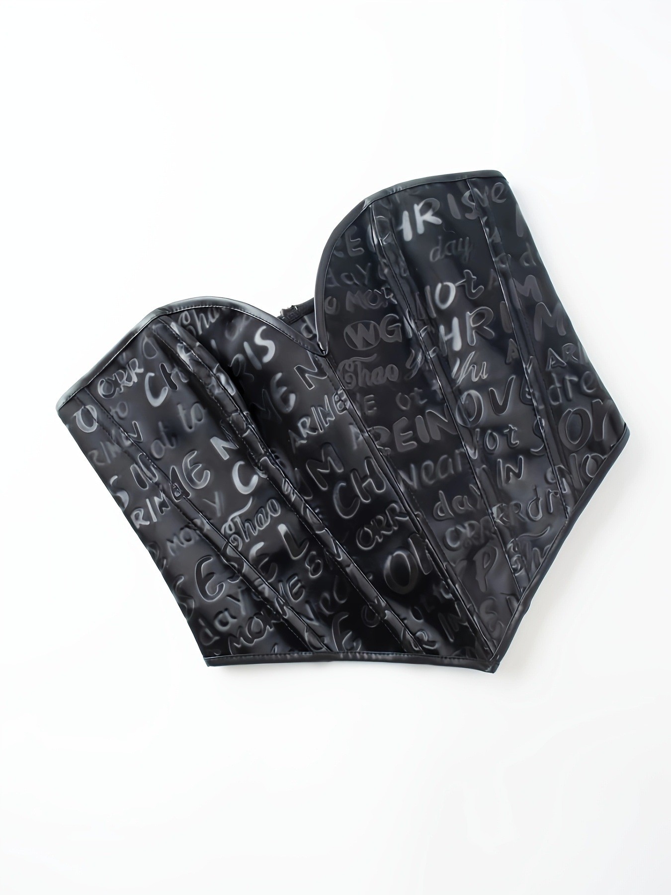 Black letter printed strapless - Corset Waist Cinch 评论和价格