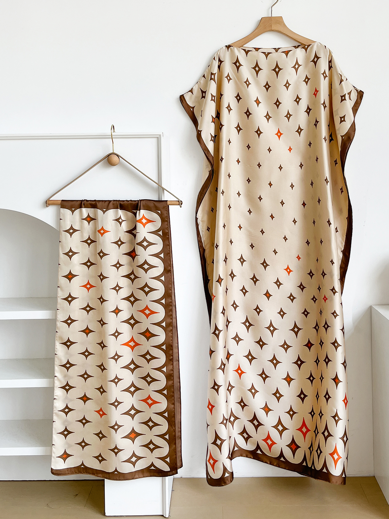 New Style Long Loose Silk Blen - Robe Silk Women 评论和价格
