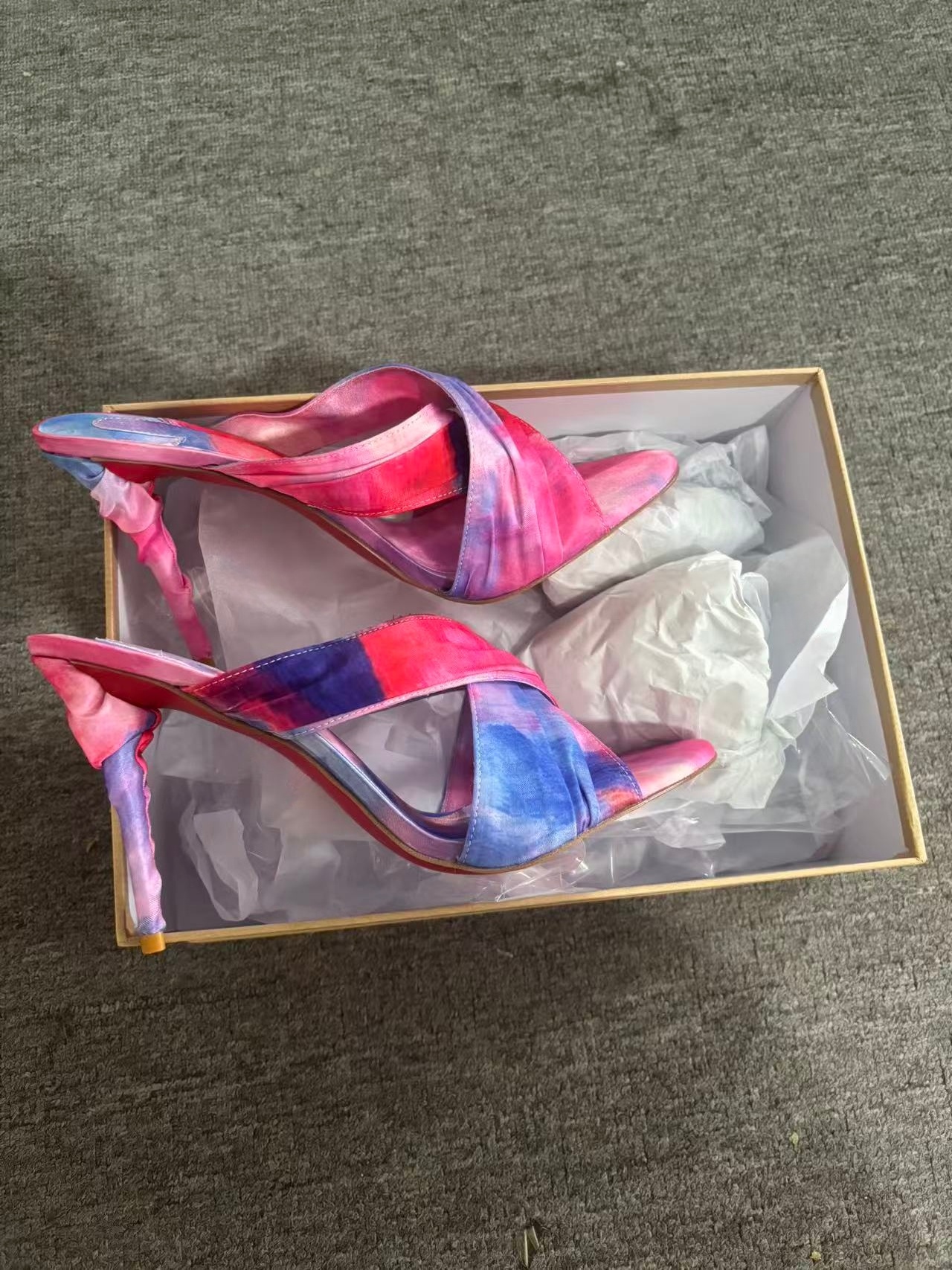 Women's Pink-Blue Tie-Dye Sati - Slip Dress Satin 评论和价格