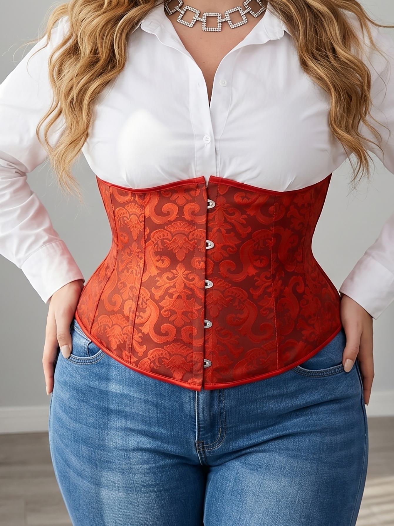 Women's Plus Size Court Lace W - Corset Waist Cinch 评论和价格