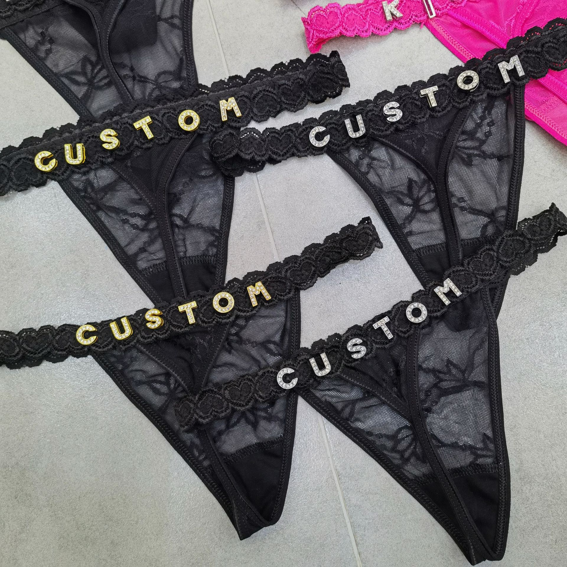 Customize Thongs Crystal Name  - Thong Bikini Women 评论和价格