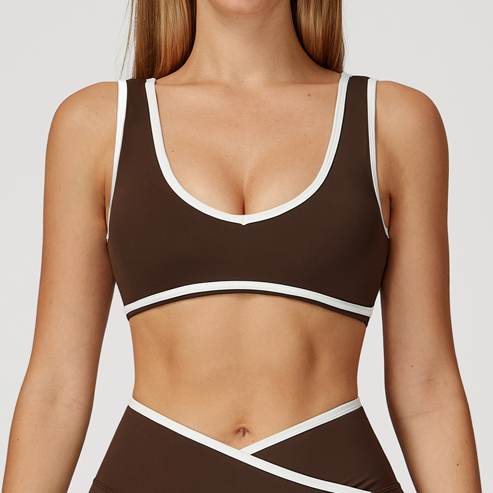 V-Neck Sports Bra Women Top Pu - Push Up Bra Padded 评论和价格