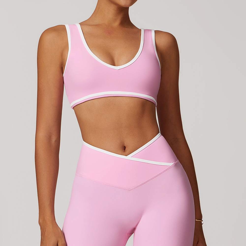 V-Neck Sports Bra Women Top Pu - Push Up Bra Padded 评论和价格