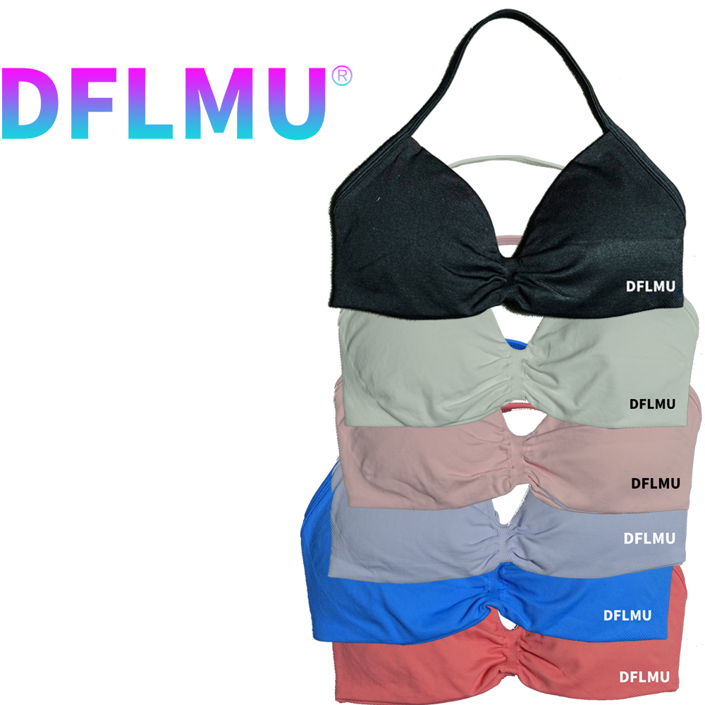 DFLMU Women Halter Sports Bra  - Push Up Bra Padded 评论和价格