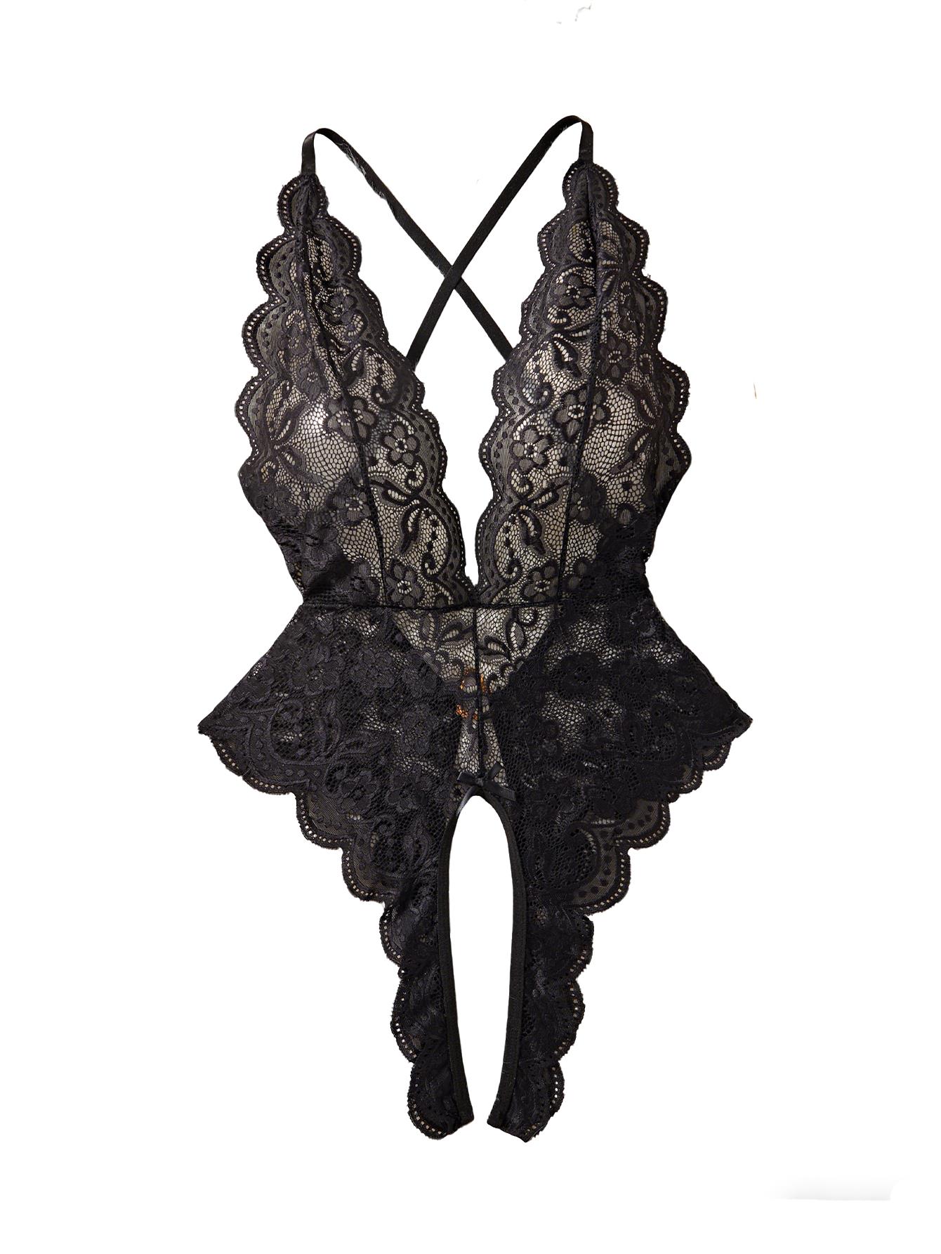 Romantic Lace Patchwork Hollow - Strapless Bra Backless 评论和价格