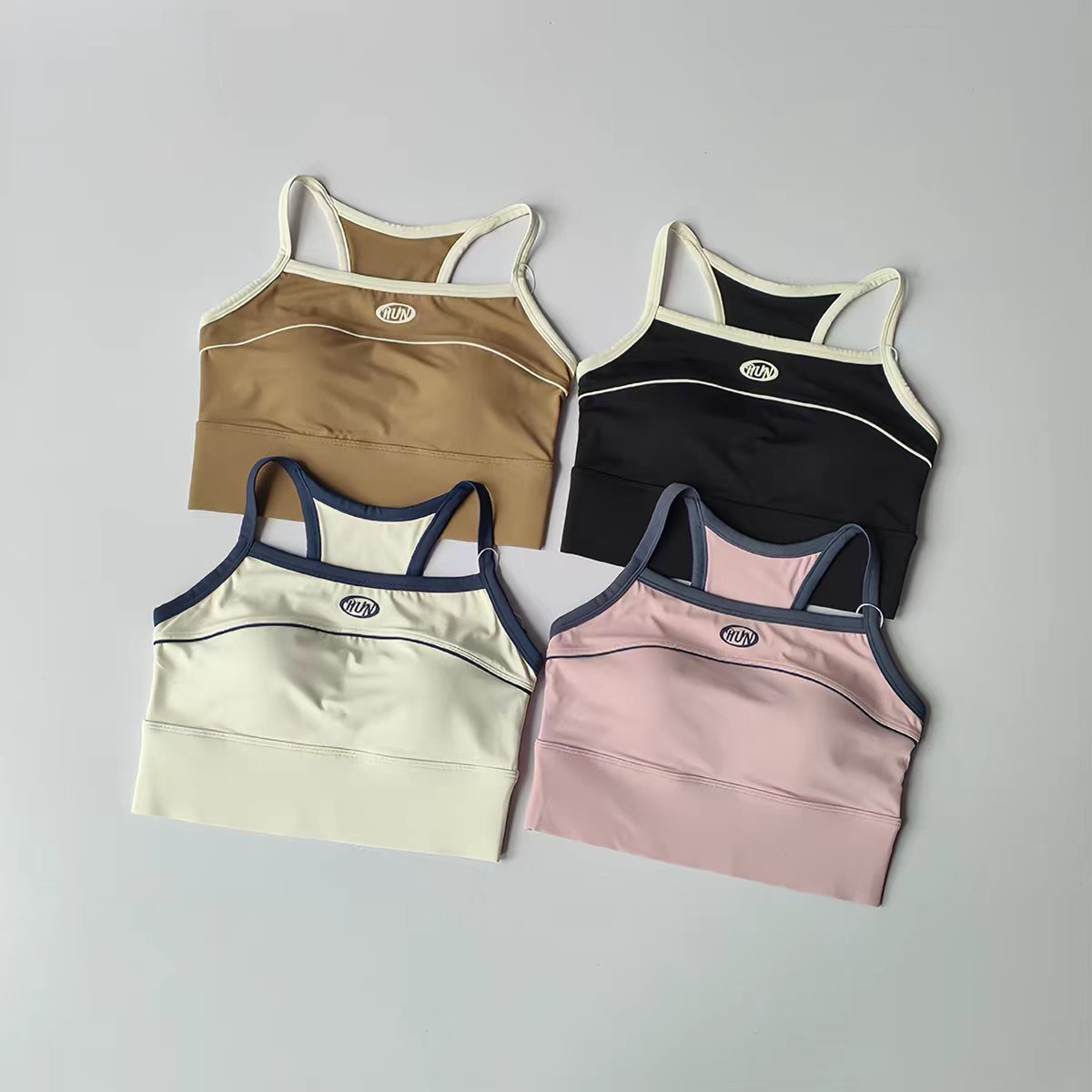 Women Color Block Sports Bra w - Push Up Bra Padded 评论和价格