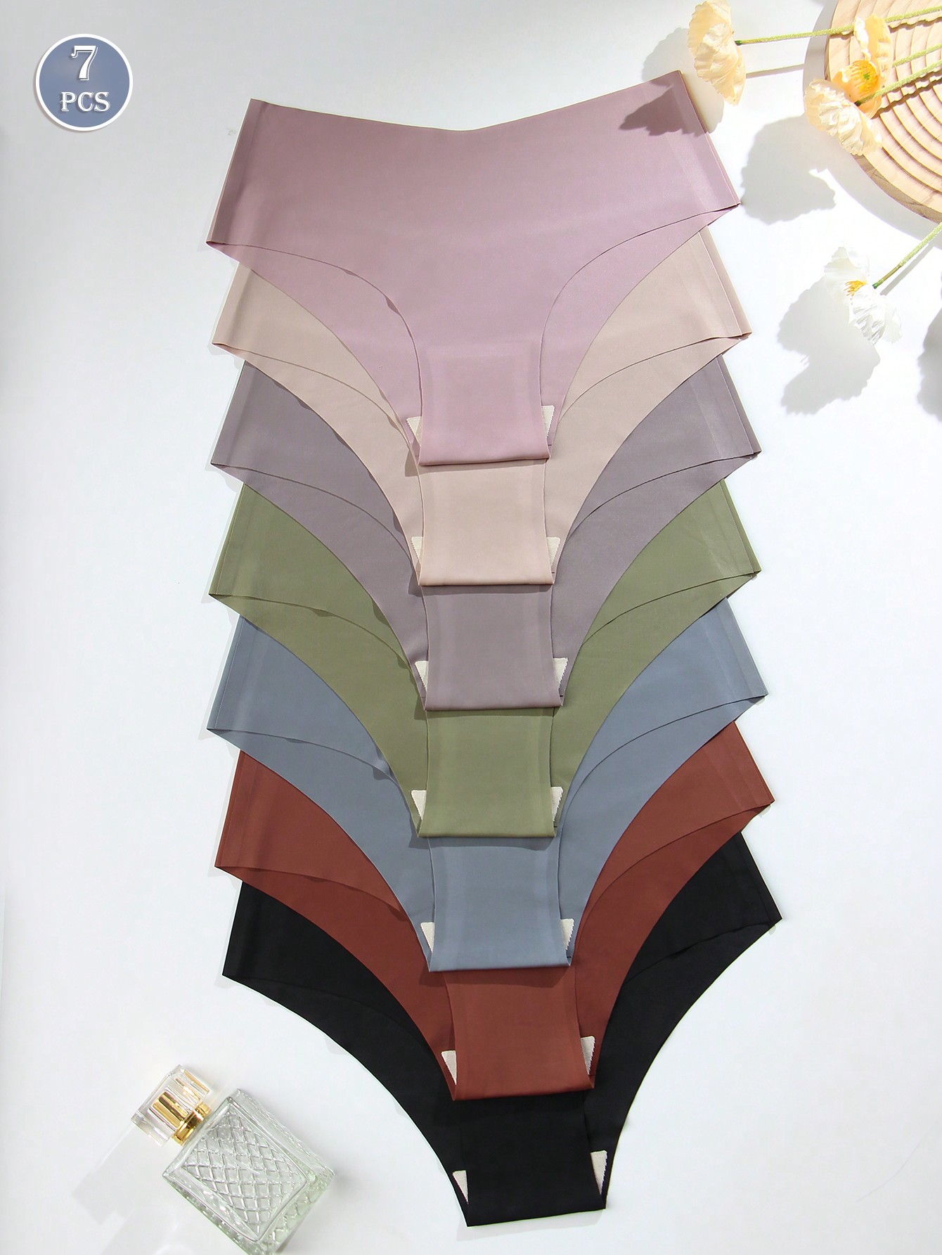 7pcs Seamless Solid Color Full - Seamless Underwear Women 评论和价格