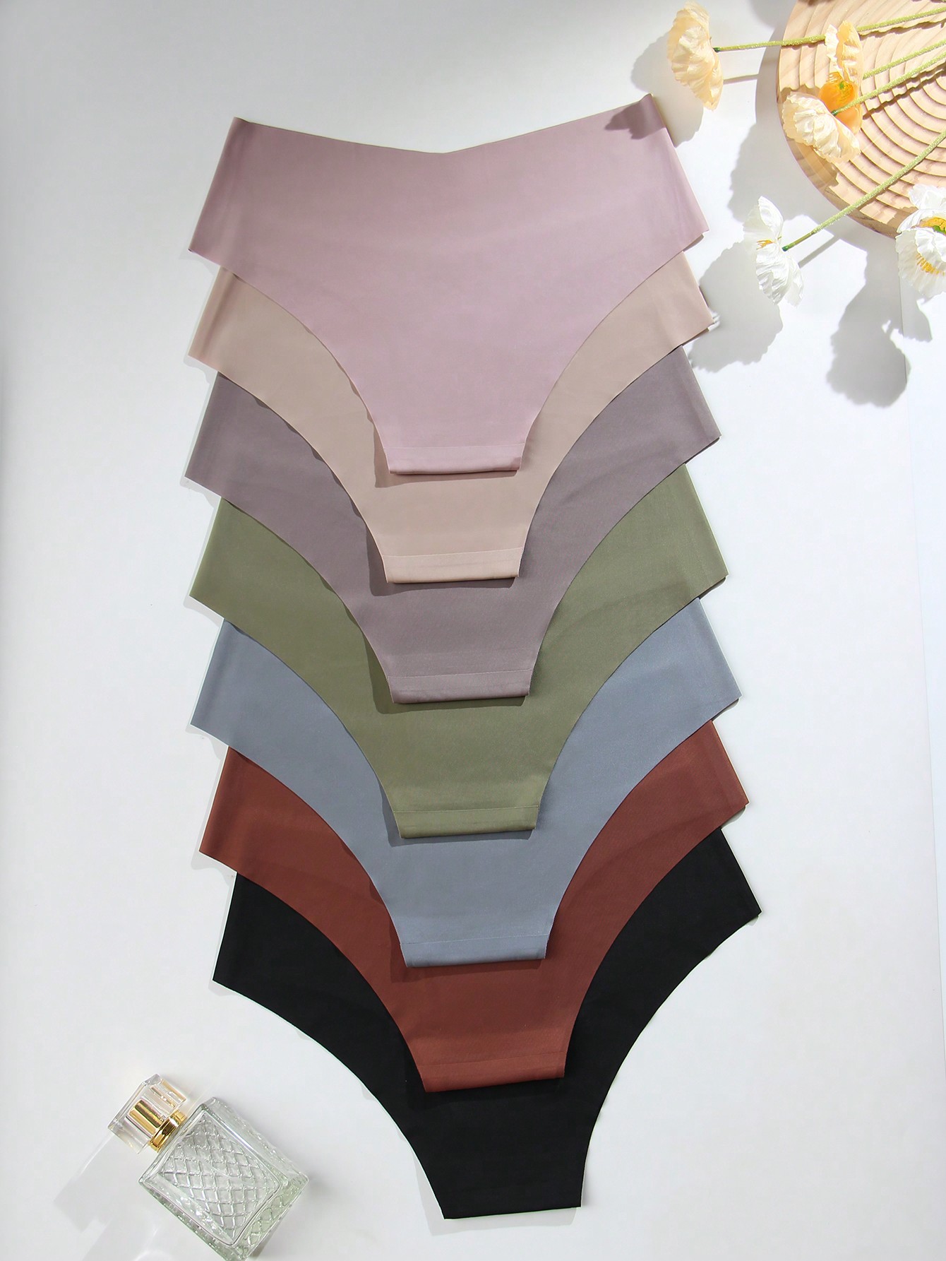 7pcs Seamless Solid Color Full - Seamless Underwear Women 评论和价格