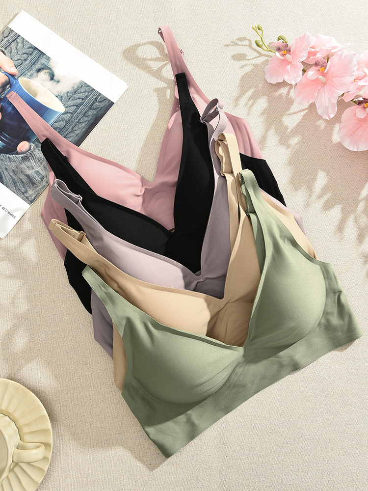 Women Latex Bra Seamless Under - Bralette Wireless Soft 评论和价格
