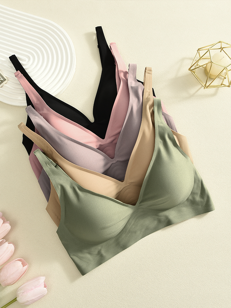Women Latex Bra Seamless Under - Bralette Wireless Soft 评论和价格