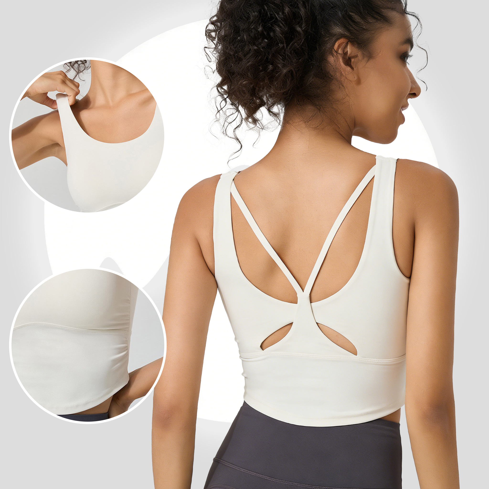 Women's Fixed Cup Yoga Sports  - Sports Bra High Impact 评论和价格