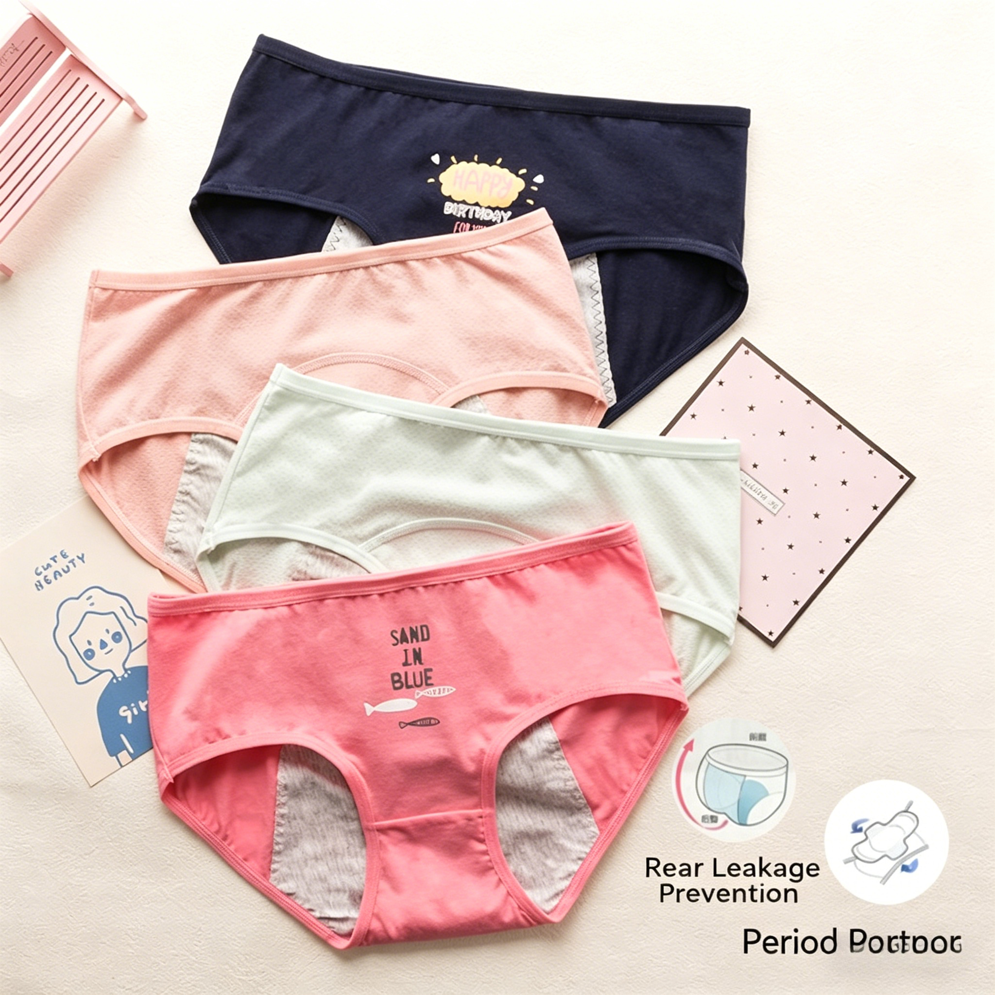 Cute Cartoon Period Underwear  - Period Panty Absorbent 评论和价格