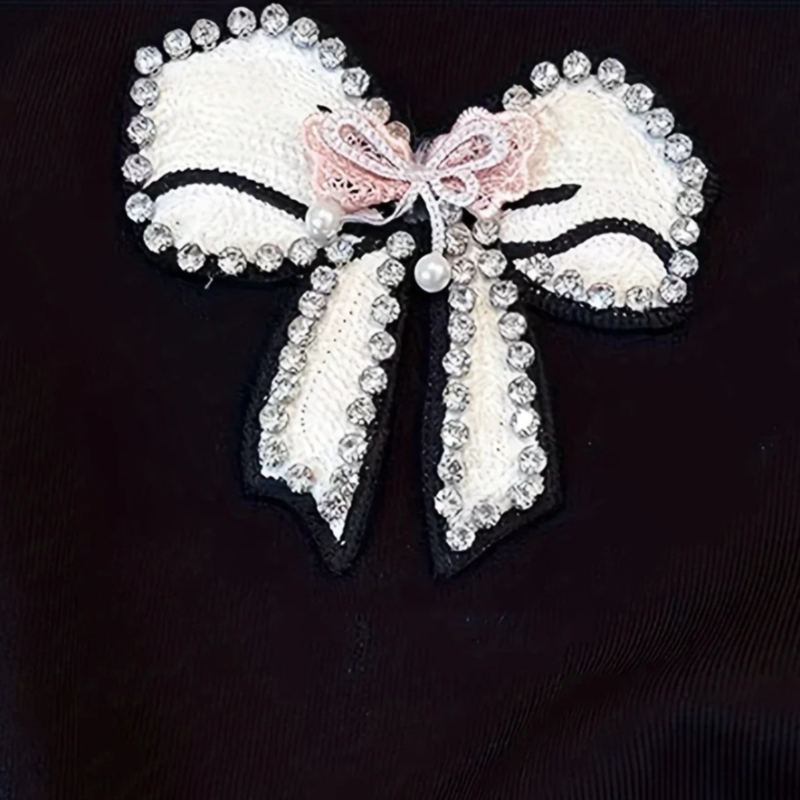 White Lace Trim Rhinestone Bow - Cami Top Lace 评论和价格