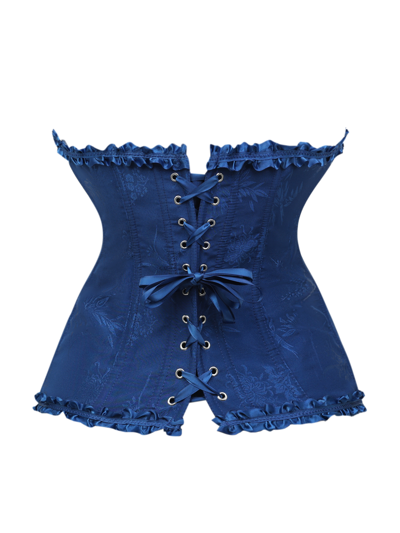 Dark blue jacquard lace edged  - Corset Waist Cinch 评论和价格