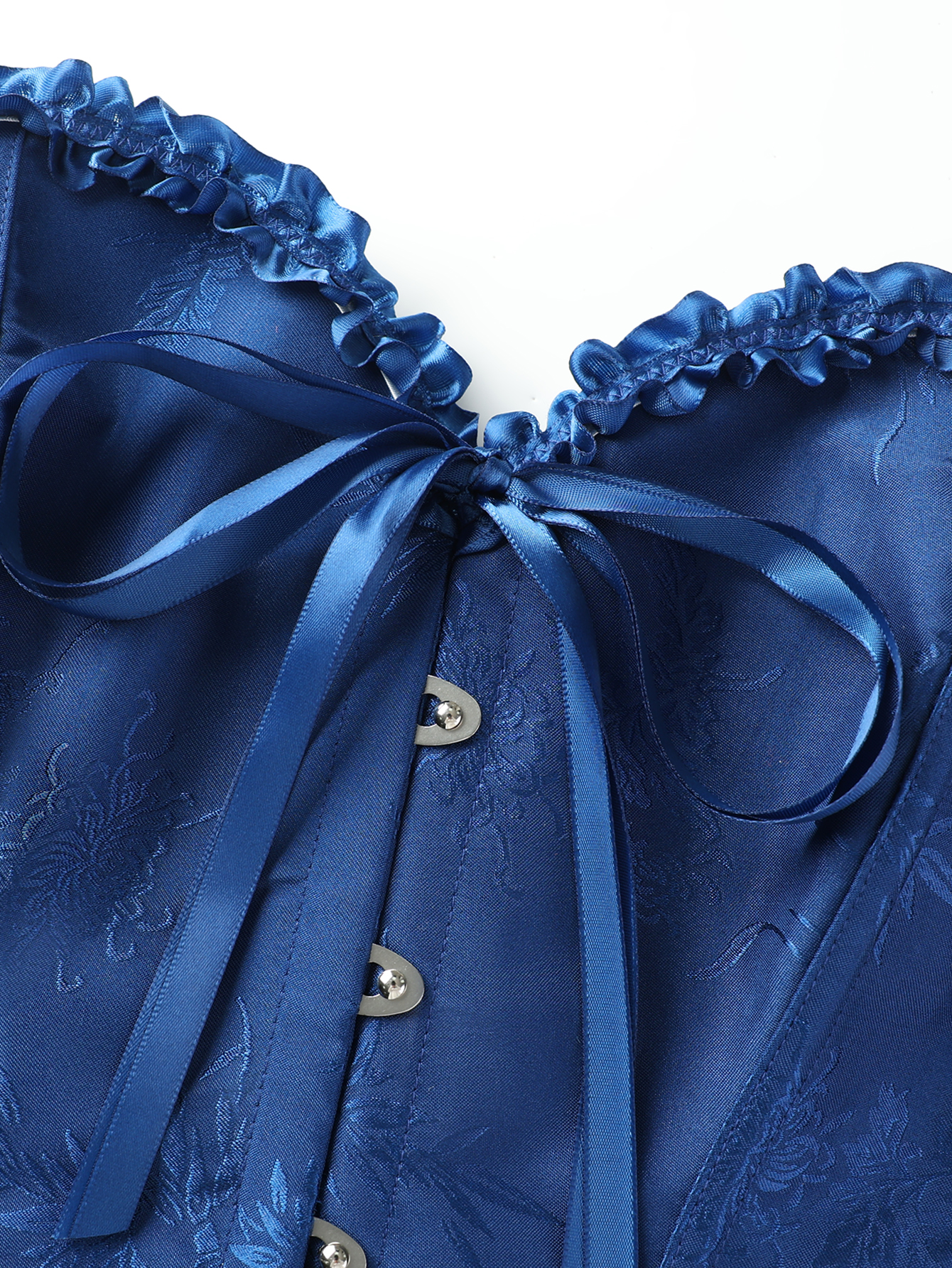 Dark blue jacquard lace edged  - Corset Waist Cinch 评论和价格