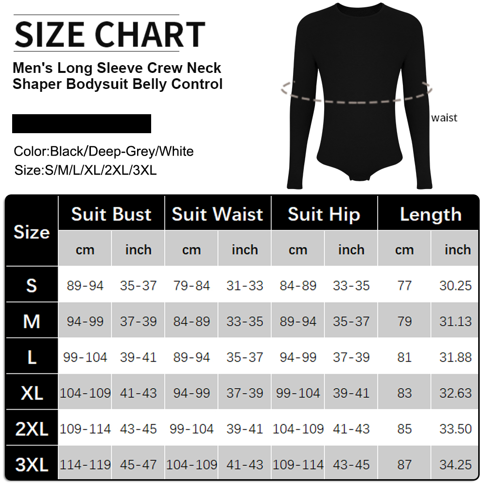 Mens Long Sleeve Bodysuit Full - Shapewear Bodysuit Firm 评论和价格